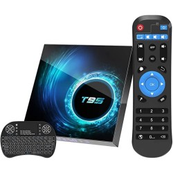T95 Android Box,Android TV Box10.0,Android Box 4G RAM 64G ROM with Mini Wireless Keyboard,H616 Quad Core Chip TV Box, 6K Full HD /2.4G & 5G Dual-Band Wi-Fi/BT 5.0/H.265 TV Box Android.