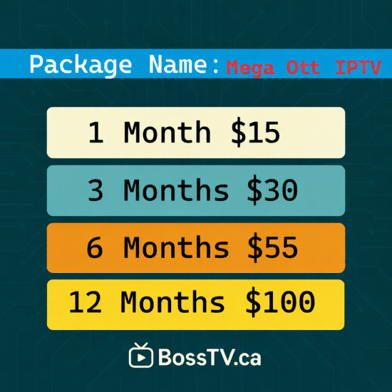 Mega OTT IPTV – Multi-Connection IPTV with Live Channels, Movies and Series