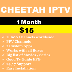 Cheetah IPTV 1 Month