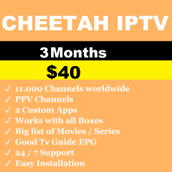 Cheetah IPTV 3 Months
