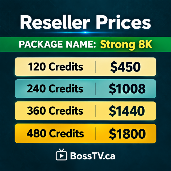 Strong IPTV Reseller Panel – Sell Strong 8K IPTV Subscriptions