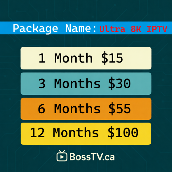 Ultra 8K IPTV Canada | Premium 4K & 8K IPTV Subscription